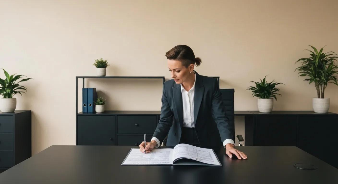 Business owner submitting Civil Defense Certificate application online in an office
