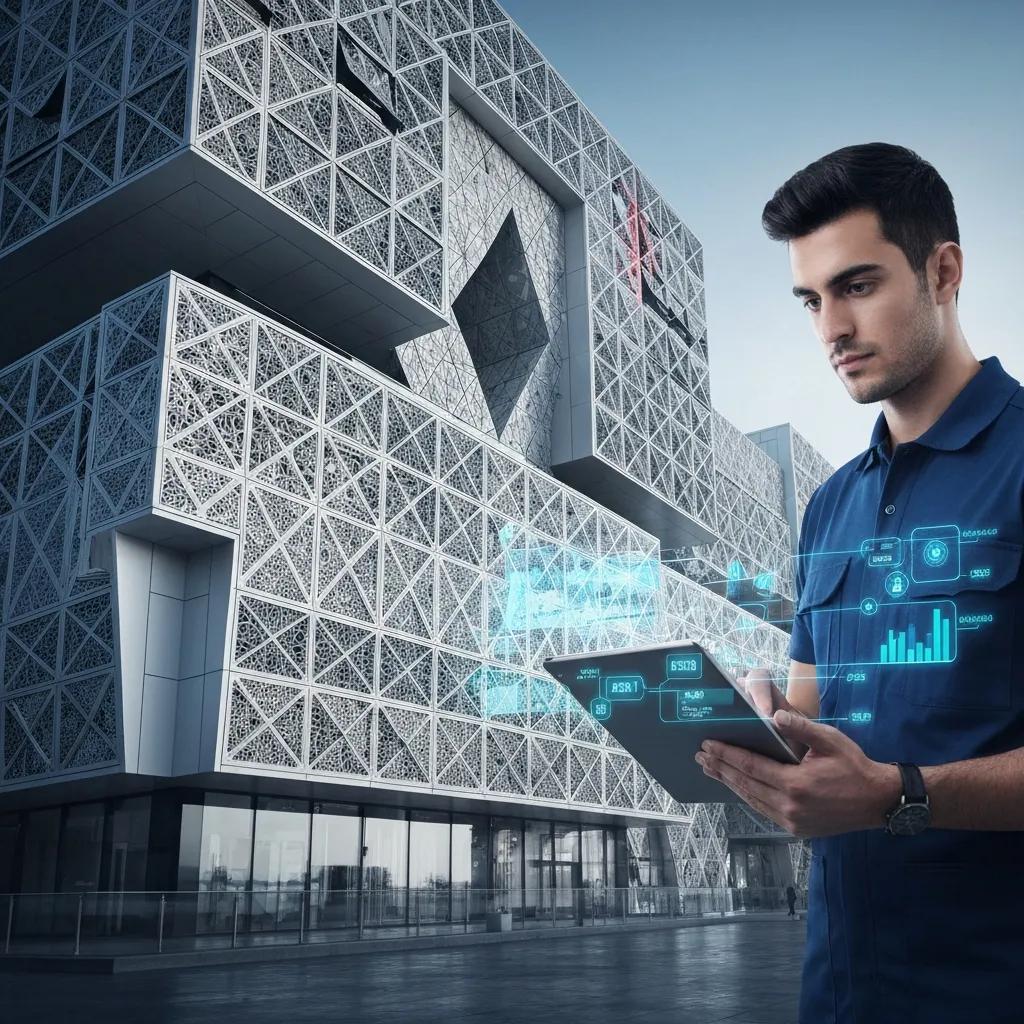 Modern fire safety setup with IoT sensors and AI analytics supporting building monitoring