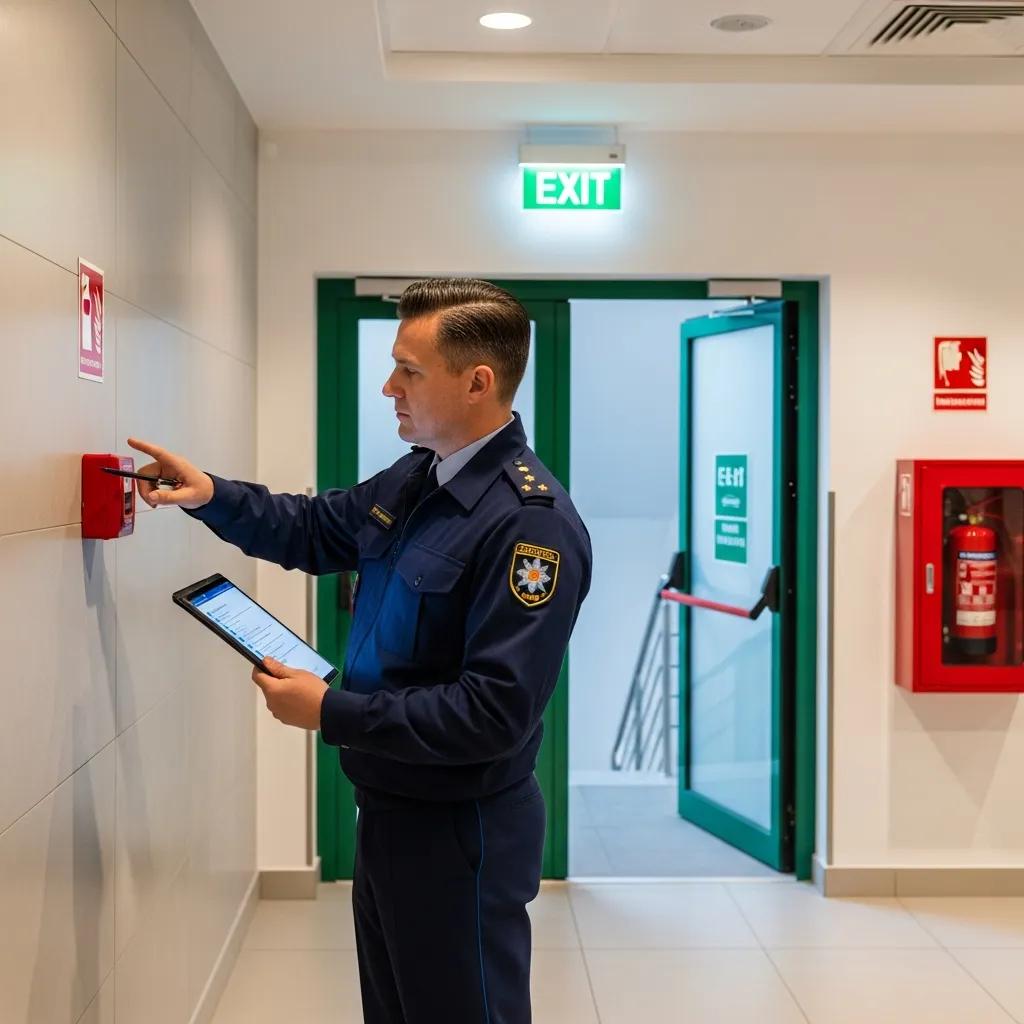 Fire safety inspection demonstrating adherence to Abu Dhabi regulations