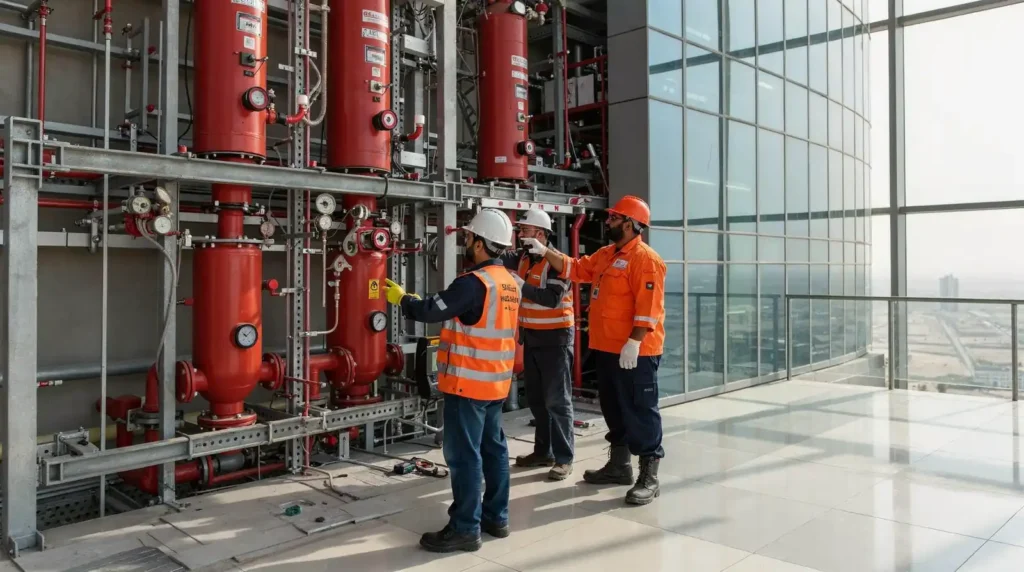 AMC services in Al Ain cover fire alarms, fire fighting equipment, and fire safety systems